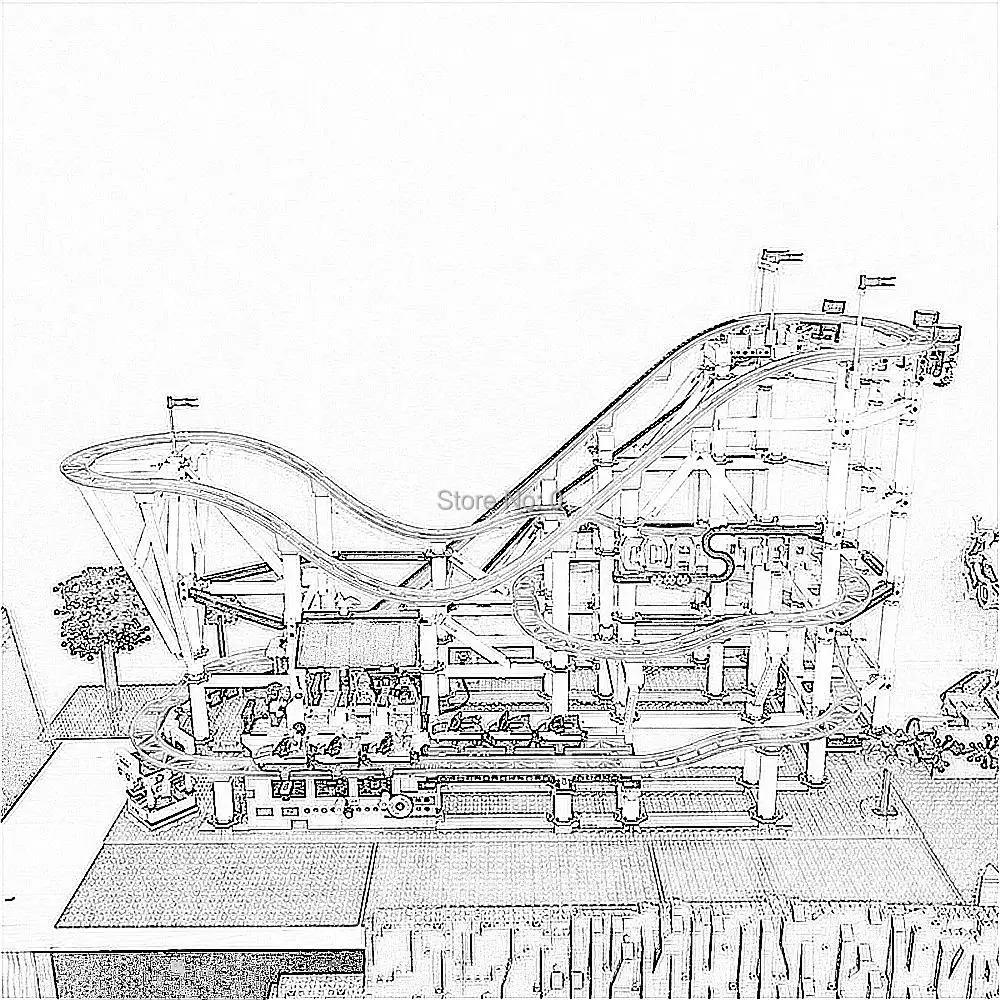 

4619pcs amusement park roller coaster switchback building blocks 10261 Bricks Toy