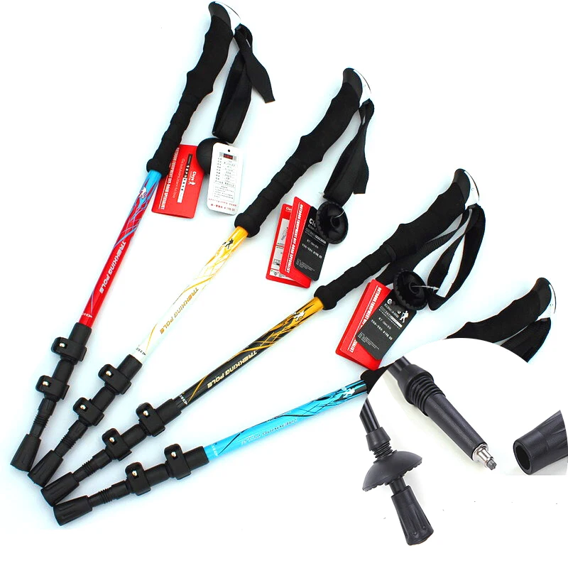 

1pcs Folding Nordic Walking Sticks Telescopic Trekking Poles Ultralight Walking Canes Hiking Stick Aluminum Walking Poles