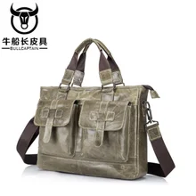 BULLCAPTAIN новая мода коровьей мужской коммерческий Портфели/натуральная кожа Винтаж Для мужчин сумка/Повседневное Бизнес сумка 2 цвет