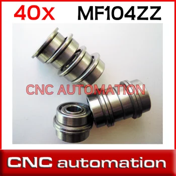 

40pcs flanged bearing 4x10x4 mm MF104 MF104ZZ miniature flange deep groove ball bearings radial shaft