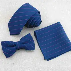 Деловые галстуки галстук-бабочка комплекты носовых платков полосатые галстуки для мужчин костюмы Свадебный воротник галстук-бабочка