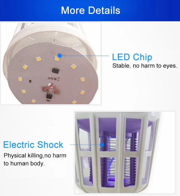 Anti Mosquito Killer Lamps LED Bulb E27 110V 220V 15W Muggen Killer Anti Moustique Electrique Trap Lamp Bug Zapper (17)