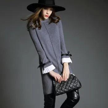 

Womens Long Sweater Knitting Bottoming dress Large Size Solid Vintage Outside Slim Fashion Lady Ouc3051a