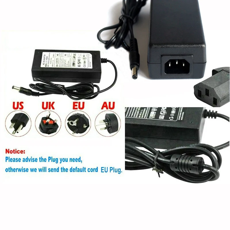 DC12V адаптер AC100-240V трансформаторы выход 12 V 2A 4A 5A 6A 8A 10A Питание для Светодиодные ленты с EU/US/UK/AU разъем