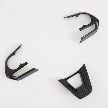 

3pcs Car ABS Black Steering Wheel Cover Trim Set Kit For Toyota RAV4 2019 2020