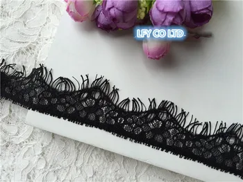

30 meters 3 cm off white and black small lace ribbon Chantilly lace fabric and trim wholesale and retail