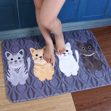 8 видов мультфильм кошка печати коврик для пола чайный стол гигроскопичный Противоскользящий ковер Шерсть нескользящие для ванной комнаты кухонный коврик для спальни матрас ковер