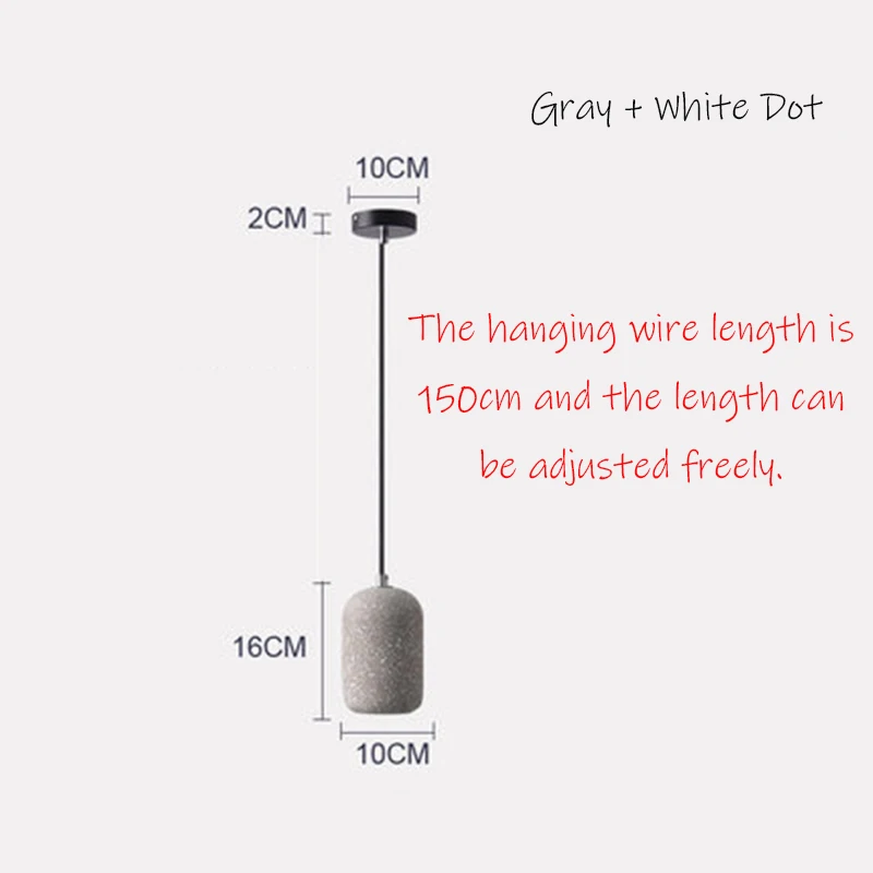 Современный промышленный ветровой светодиодный подвесной светильник, скандинавский чердак, цементный декор, подвесные лампы для ресторана, кафе, бара, домашняя Подвесная лампа, освещение - Цвет корпуса: Светло-серый