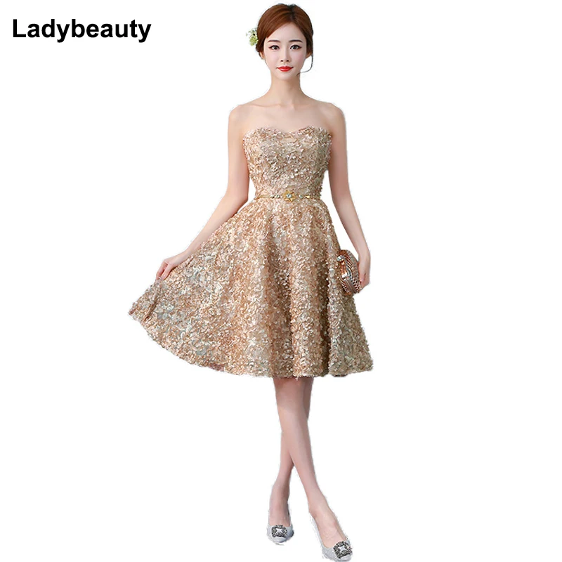 Женское Короткое платье трапеция Ladybeauty вечернее с открытой спиной и шнуровкой