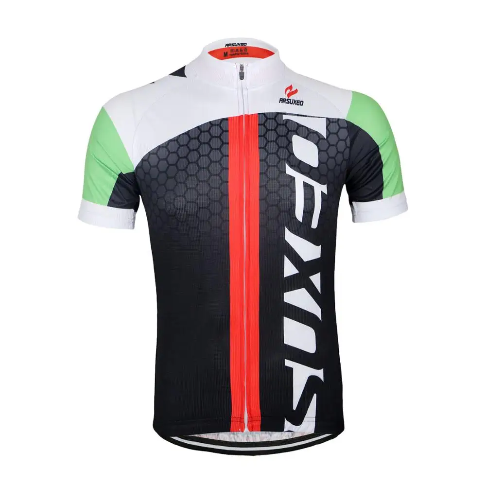 green shirt Arsuxeo, для мужчин, для велоспорта футболка с коротким рукавом MTB из Джерси для езды на велосипеде велосипед Спортивная футболка для скоростного спуска велосипедная Одежда MTB форма - Цвет: green shirt