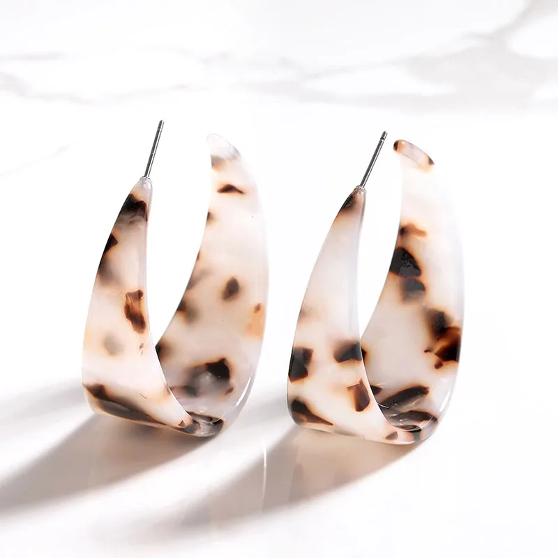 

Woman's Minimalistic Leopard Tortoiseshell Dangle Earrings Round Retro Korean Drop Earrings Female aretes de mujer modernos 2019