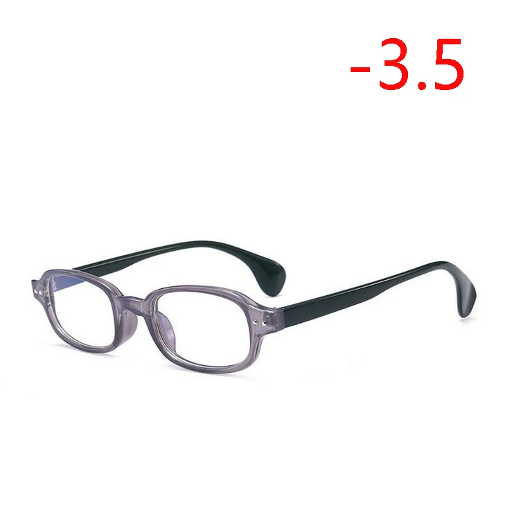 Ретро поликарбонатные квадратные очки для близорукости унисекс с заклепками близорукие диоптрийные очки-1,0-1,5-2,0-2,5-3,0-3,5-4,0 - Цвет оправы: Myopia 350