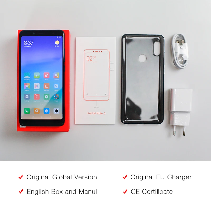 Xiaomi Redmi Note 5 4 Гб 64 глобальная версия смартфона 99 ''Snapdragon 636 4G LTE двойная камера 4000