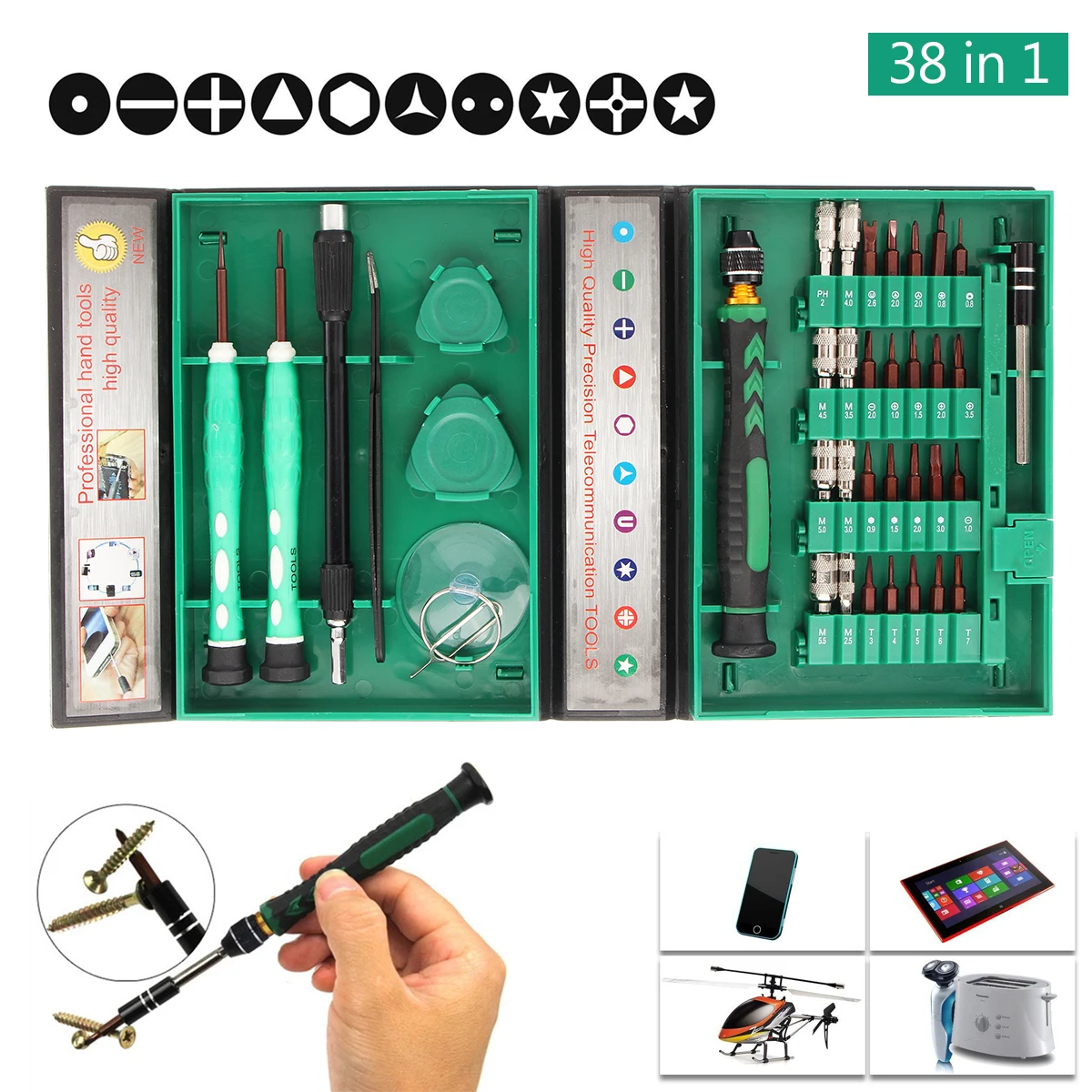 

38 In 1 Phone Computer/Laptop/Tablet/Watch Repair Tool Screwdriver Set With Box Electronic Devices Hand Tool Kit Fix