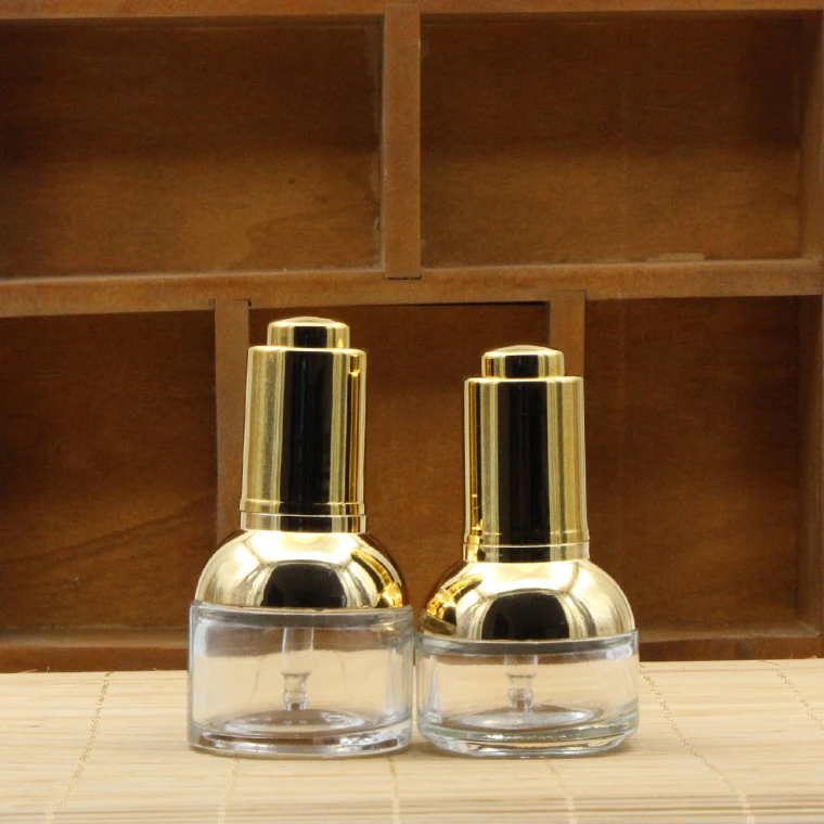 20ml30ml elite fluid transparent glass shoulder packing bottle(Press dropper/golden or silver plastic holster) | Красота и здоровье