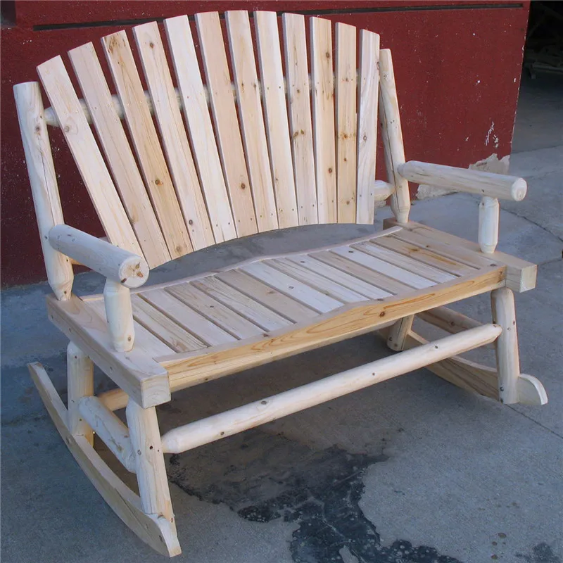 O Envio gratuito de madeira ao ar livre mobiliário cadeira de balanço cadeira de praia de dobramento de campismo duplo braço banco rocker 2 seater 2017new