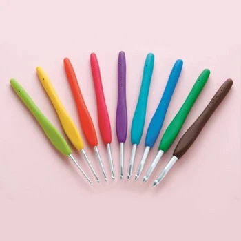 

2~6mm Crochet Hooks Weave Silicone Handle Knitting Needles 9pcs Kit Hand DIY Craft crochet hook clover from China Crochet Hooks
