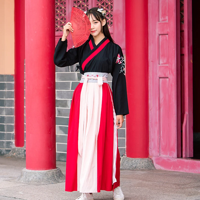 Hanfu женское народное платье ушу Одежда Женская Китайская одежда в старинном стиле платье Чонсам традиционная китайская одежда для женщин