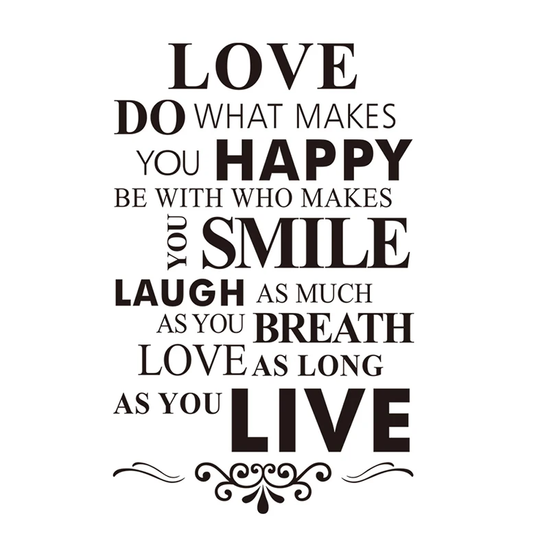 House Rule Wall Decor English Proverbs Wall Sticker for Drawing Living