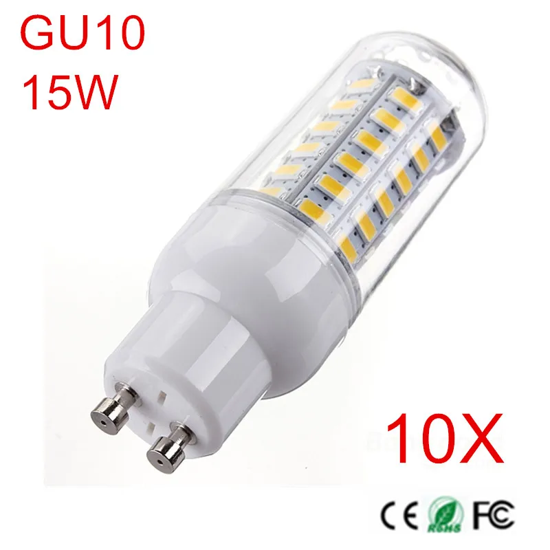 

10PCS High Power 15W LED Lamp 5730 SMD LED Bulb GU10 48leds Chips Corn light LED Spotlight Candel light AC220V 230V 240V