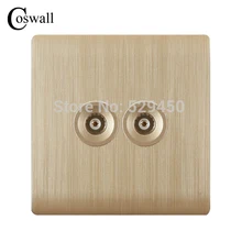 Роскошная настенная розетка Kempinski, двойная ТВ-розетка, цвета шампанского, AC 110~ 250 В, C31 серия