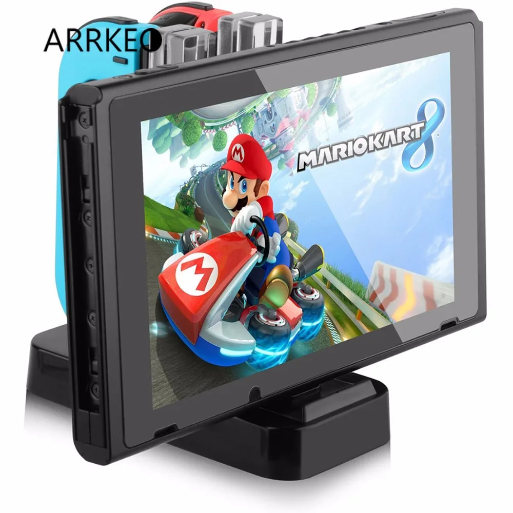 ARRKEO светодиодная док станция для зарядного устройства переключателя NS Joy Con