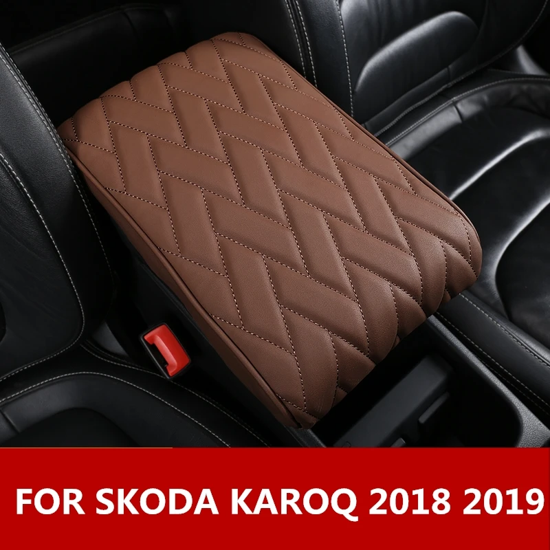 Для SKODA KAROQ, автомобильный подлокотник, коробка для хранения, Центральная пена с памятью, Увеличенная крышка для подушки, кронштейн, аксессуары, украшение