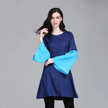 

Casual Muslim Women's Tops Blouse Flare Sleeve Shirt Dress Loose Abaya Robe Jubah Ramadan Arab Kaftan Islamic Prayer Clothing