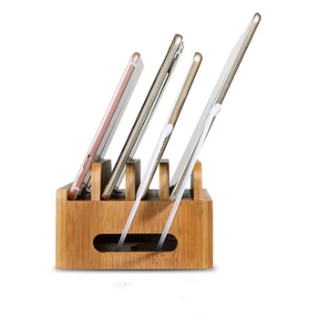 

New Tablet Desktop Holder Stand For iPad Bamboo Multi-device Charging Dock Stand Mount Holder Organizer For Tablet Phone