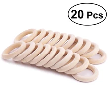 20 шт 4 см 1,5" деревянные кольца из натурального дерева, необработанные деревянные круги для рукоделия, Детские Кольца для прорезывания зубов, подвесные соединители