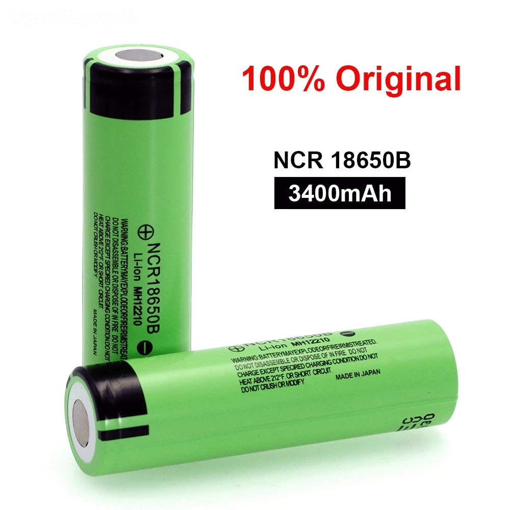 4pcs Flat top 18650 Battery Lithium 3.7V 3400mah High Capacity Cylindrical 18650 Batteries for LED Flashlight Torch Camera Electronic Tool Power Bank