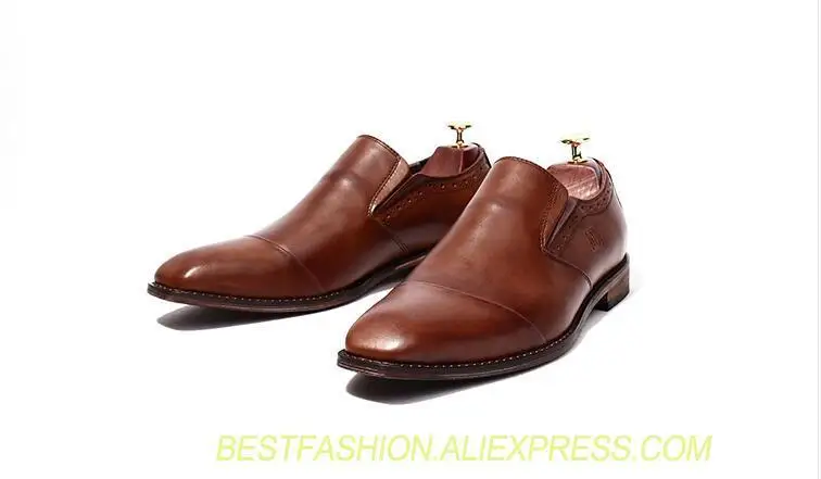 

Lace-Up Men's Dress Oxfords Male Smart Casual Genuine Leather Square Toes Solid Wedding Men Dress Shoes Low Top Formal Business