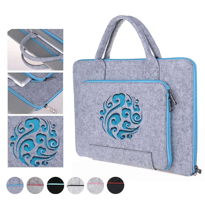 

Laptop bag 15.6 for HP Dell Asus Lenovo 11 13 14 15 15.6 17.3 inch Slim Carved Wool Felt Computer Sleeve for Macbook air 13 case