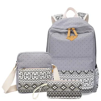 

Women Canvas Laptop Shoulder Bags School Backpack Rucksack Bookbag Set Teen Girls Outdoor Fashion Casual Backpacks New #LR4