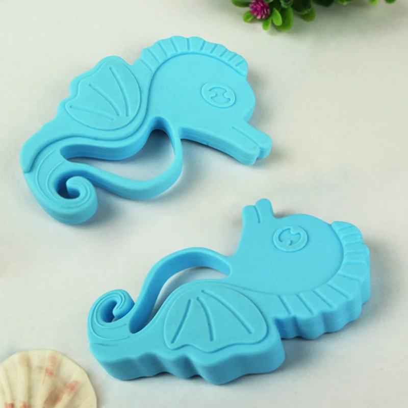 NEW Baby Teethers Silicone Toy kids Rattles child Animal Horse Silicone Teether Training Toddler infant beads 