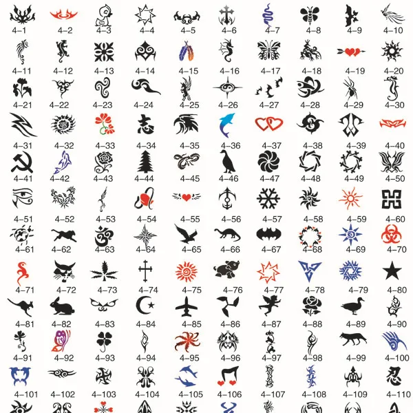 Airbrush Tattoo Stencils, 160 Different Designs, Self Adhesive
