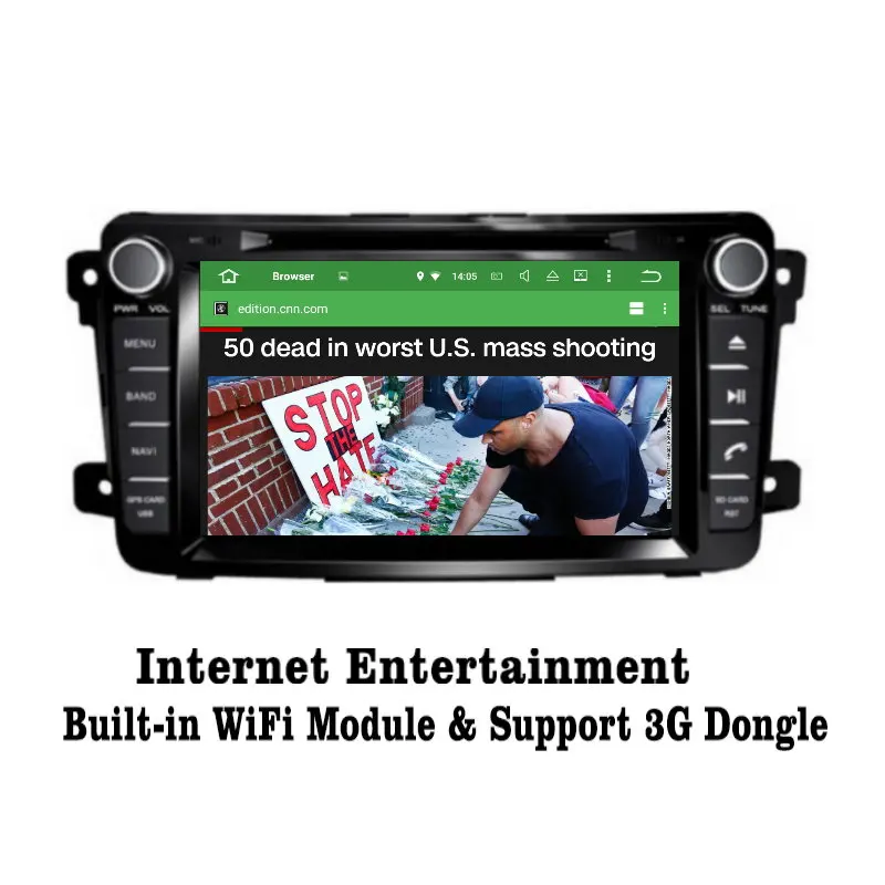 Top Liislee Android 7.1 2G RAM For Mazda CX-9 2007~2015 Car Radio Audio Video Multimedia DVD Player WIFI DVR GPS Navi Navigation 2