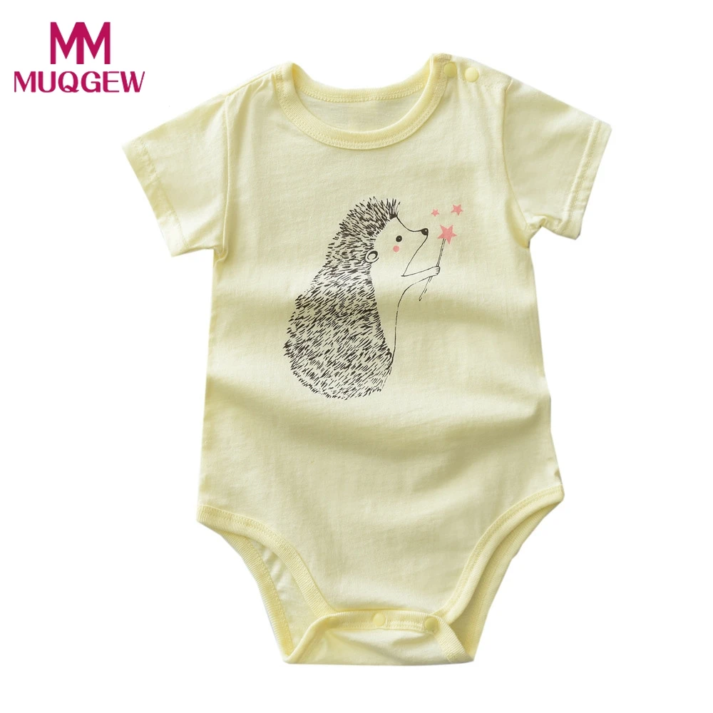 

Newborn Infant Baby Girl Short Sleeve Romper Hedgehog pattern Cartoon Jumpsuit Outfits Clothes