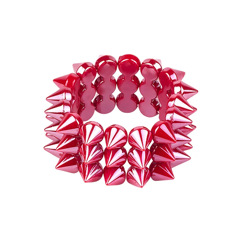 Hiphop Resin Cuff Fashion Big Bracelets Bangles for Women Stretch Purple Acrylic Wide Bracelet Female Charm Simple Gift Jewelry (2)