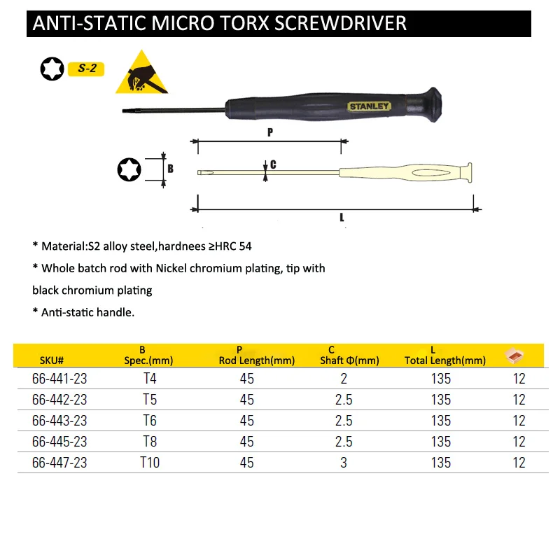 66-441-23 mirco anti-static torx screwdriver size