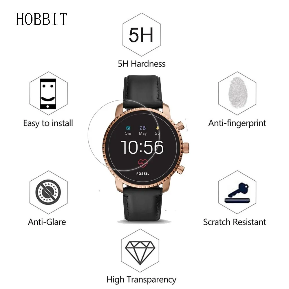 Взрывозащищенная защитная пленка для смарт часов Fossil Q Explorist HR Gen 4 3