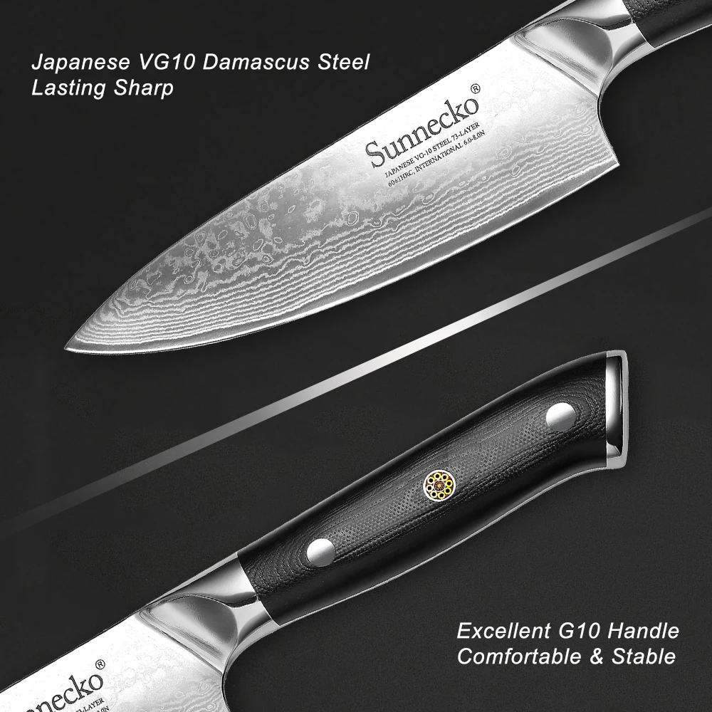 Кухонный нож шеф-повара 6,5/8 дюймов японский Дамаск VG10 супер стальной сердечник острый G10 ручка овощной шеф-повара резак инструменты