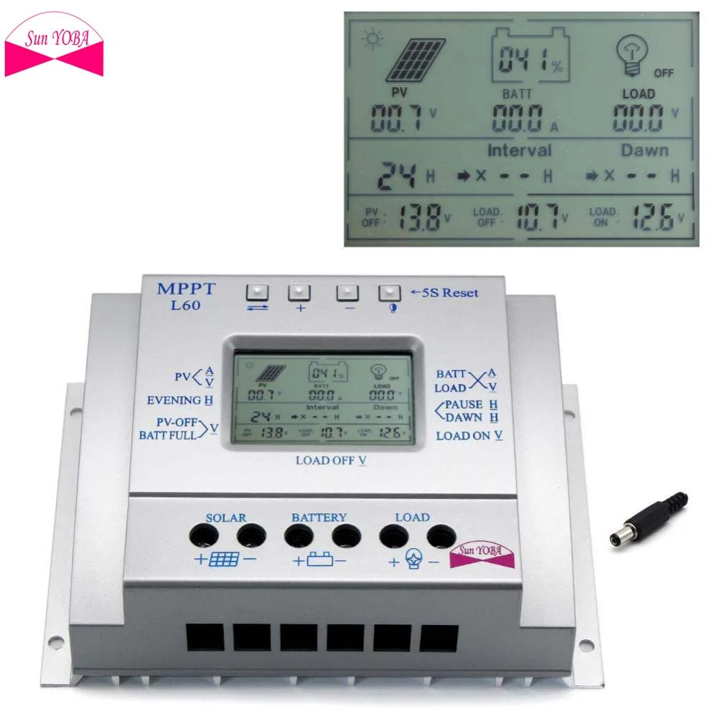 ЖК-дисплей 80A 12 V/24 V солнечный регулятор заряда Батарея безопасная защита Сертификация CE