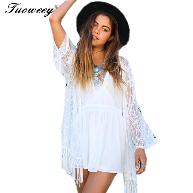 Blusas 2019 Летняя женская обувь Кружевное платье с длинными рукавами и кружевом