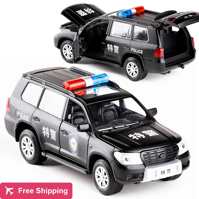 1:32 Toyota Land Cruiser Swat Cop Car Alloy Pull Back Model Toy With ...