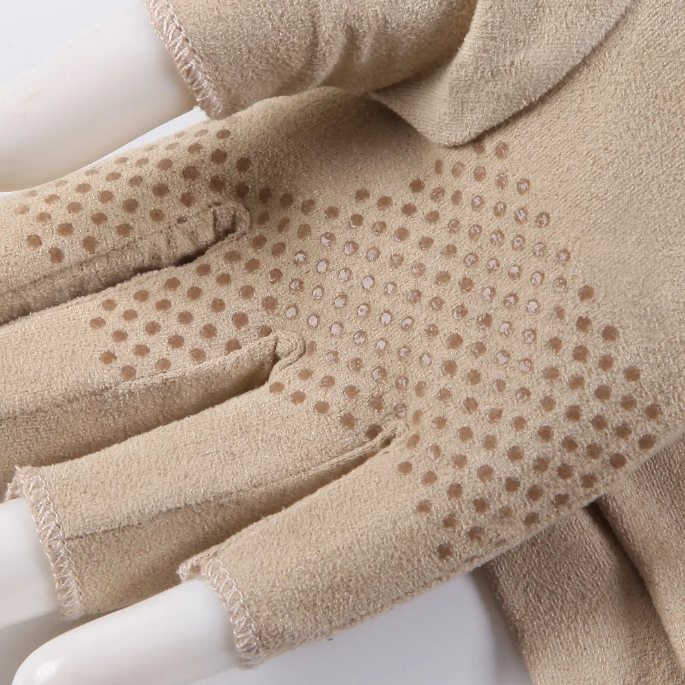 Suede Sunscreen Gloves Male Female Summer Thin Short Style Semi-Finger Driving Non-Slip Gloves For Man Woman SZ007W1