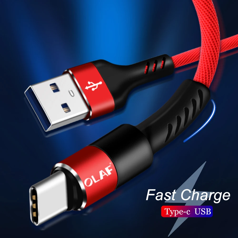 أولاف USB نوع c كابل ل Xiaomi redmi Note7 Mi8 الهاتف المحمول سريع شحن USB C كابل نوع-c كابل لسامسونج S9 S8 S10 USB-C