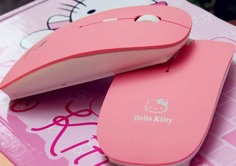 

New Hello Kitty USB Optical Wireless Mouse 2.4G Receiver Super Slim Mouse Cordless Computer PC Laptop Desktop mouse sem fio