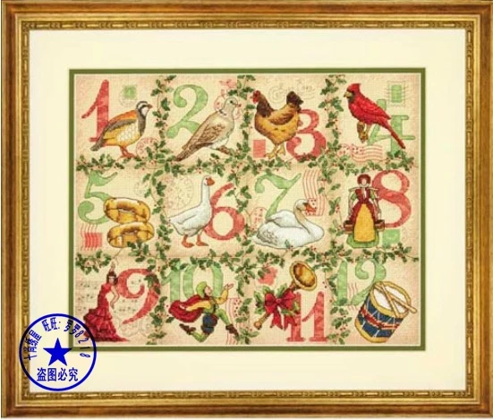 

Free delivery popular Top Quality counted cross stitch kit The Twelve Days of Christmas dim 70-08899