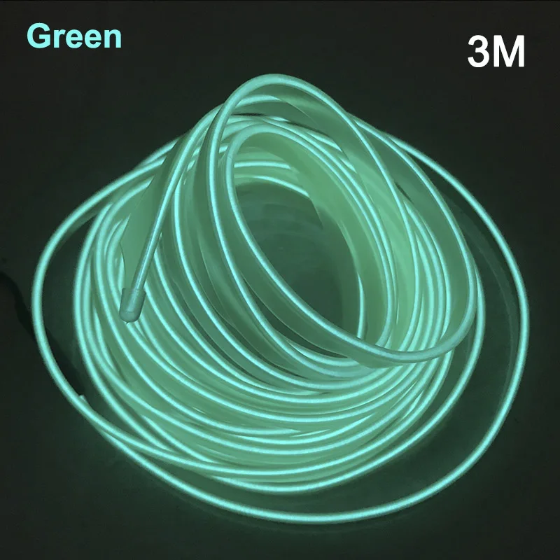 Гибкая неоновая Автомобильная интерьерная Светодиодная лента для Kia Rio Picanto Cerato Ceed Optima Stonic Soul Niro Sportage - Испускаемый цвет: Green 3m
